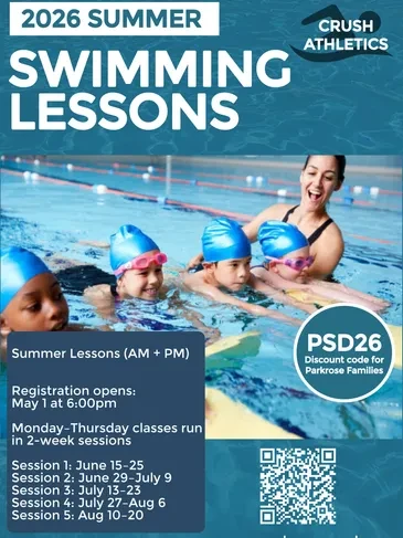 2026 Summer Swimming Lessons flyer by Crush Athletics
